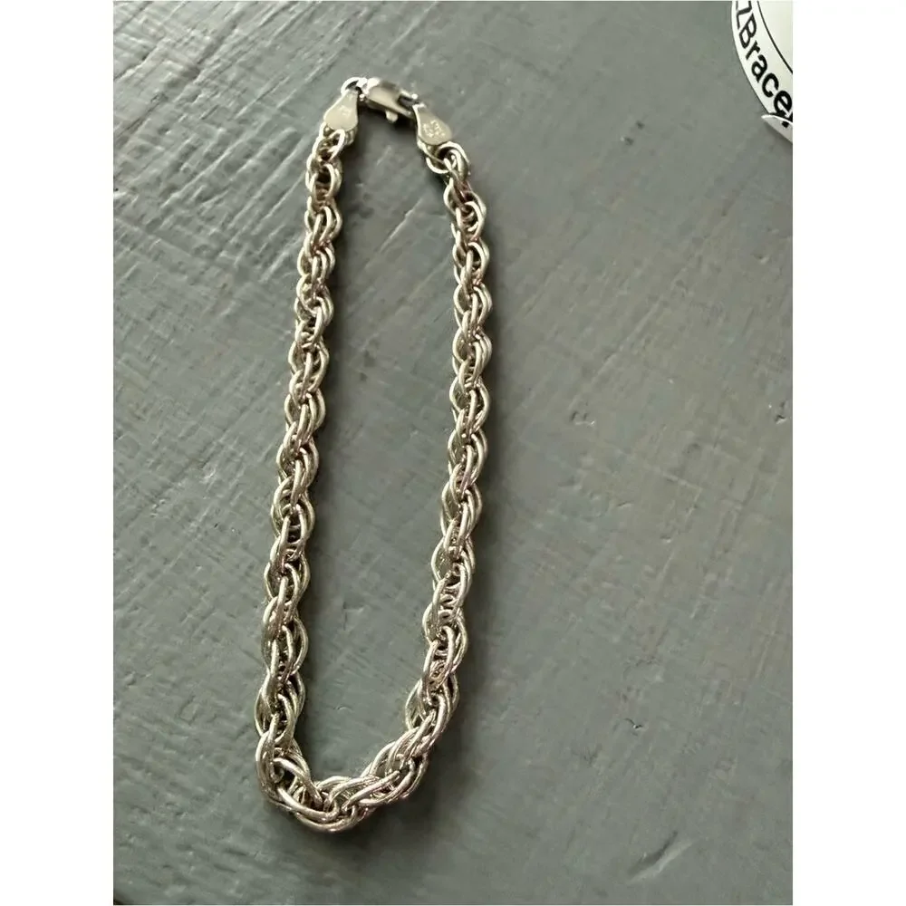 Stefani Argento 925 Sterling Silver Rope Bracelet